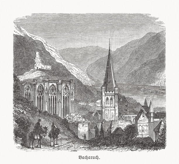 德国莱茵兰-普法尔茨巴赫拉克的历史观，木刻，1893年出版图片下载