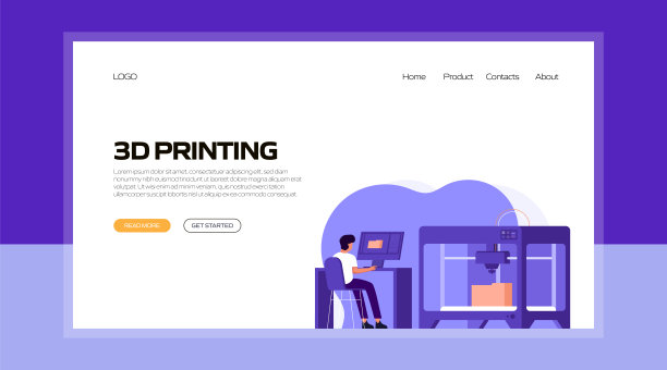 3D打印技术概念矢量插图网站横幅，广告和营销材料，在线广告，商业演示等。图片下载