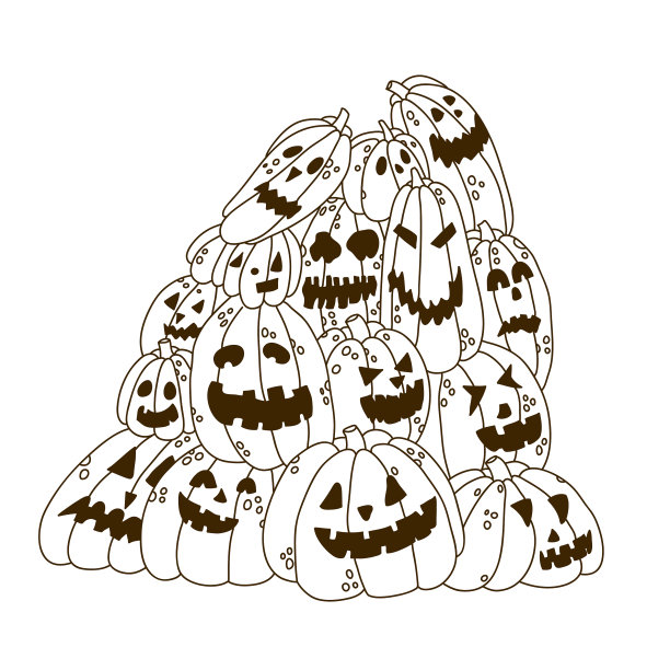 把南瓜灯堆成不同的形状图片下载