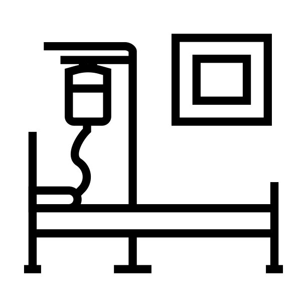 特护线图标，轮廓符号矢量插图图片下载