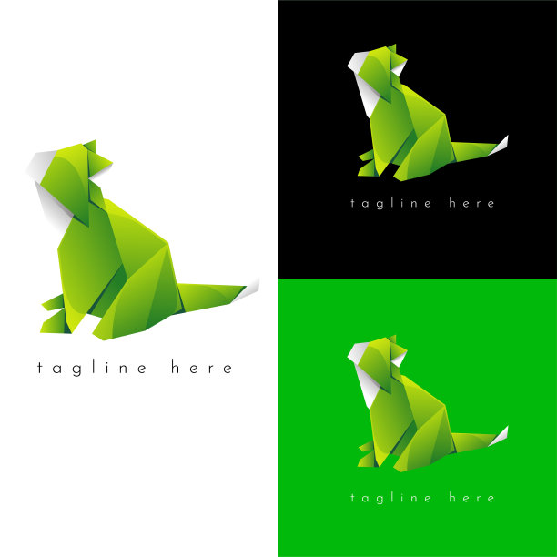 猫折纸标志平面设计图片下载