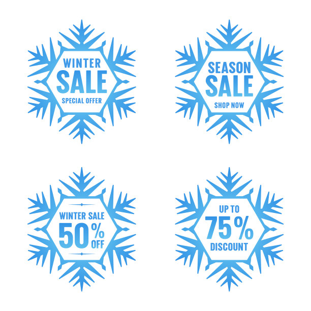 冬季大甩卖，雪花相框图片下载