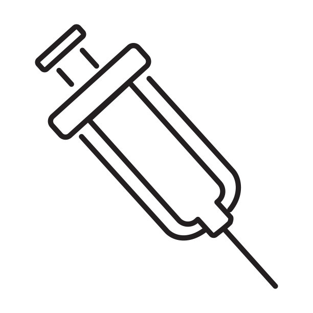 Covid-19流感病毒疫苗注射器细线图标-可编辑中风图片下载