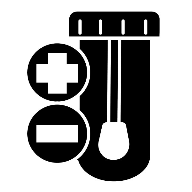 感冒和流感病毒拭子试管图标- 100%固体黑色填充图片下载