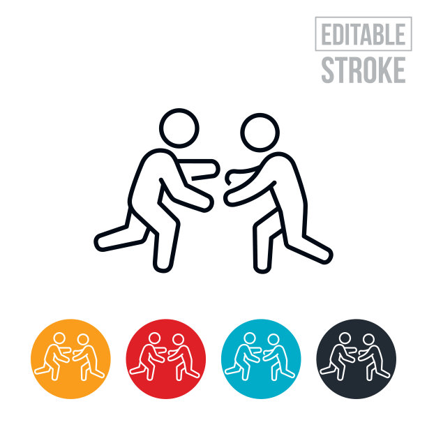 夫妻运行到对方细线图标-可编辑的笔画图片下载