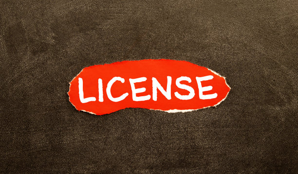 文字许可证写在记事本和白色背景。高质量的照片。图片下载