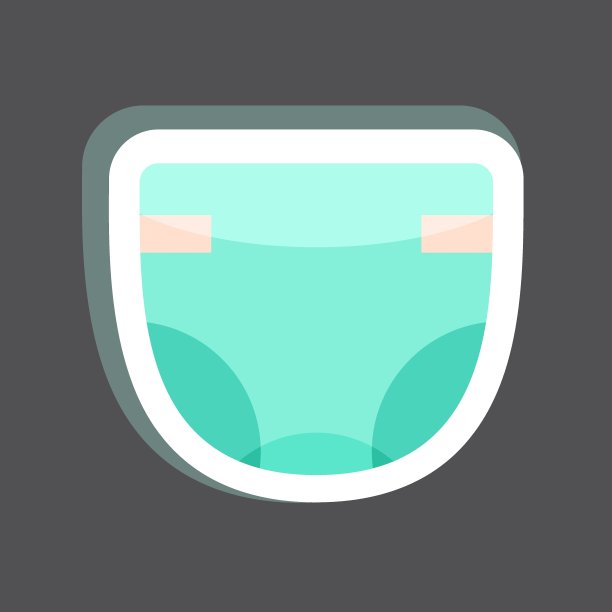 贴纸尿布。适合儿童的标志。简单的设计可编辑。设计模板向量。简单的说明图片下载