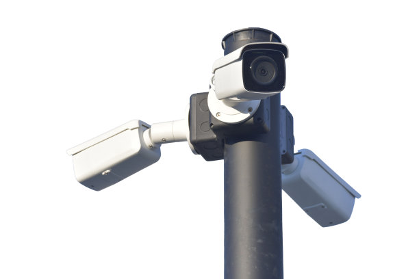 安全摄像头隔离在白色背景与剪辑路径图片下载