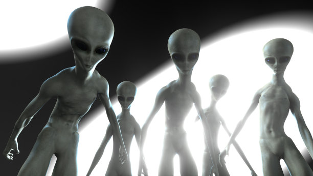 外星人灰色特写3d渲染图片下载