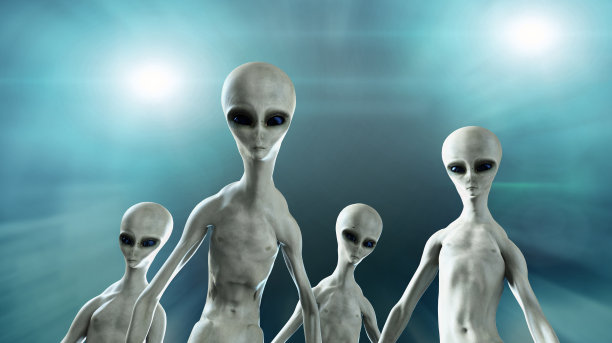 外星人灰色特写3d渲染图片下载