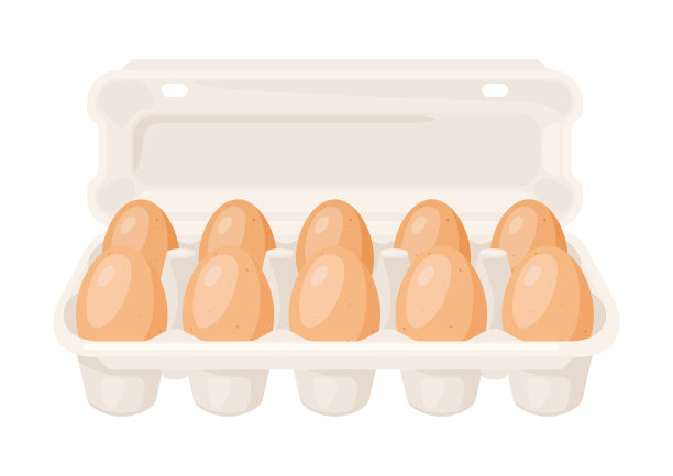 棕色鸡蛋在纸箱包装插图。食品和农业行业的图片。图片下载
