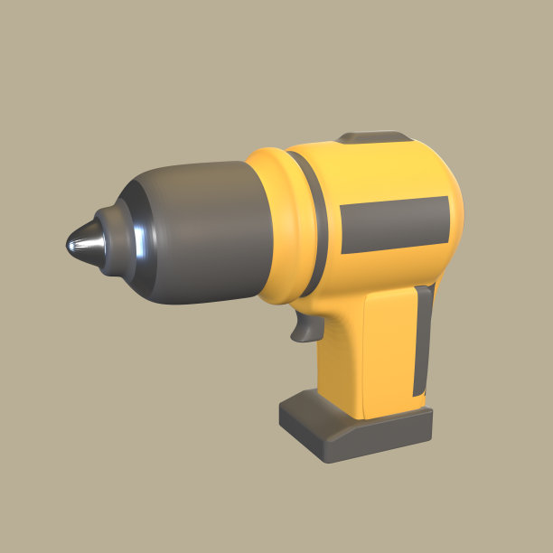 3D图标钻工具渲染孤立的彩色背景图片下载