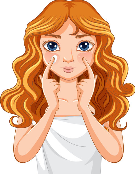 漂亮的女人用毛巾擦面霜图片下载