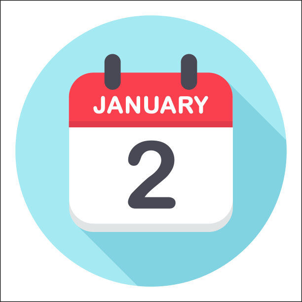 1月2日-日历图标-圆形图片下载