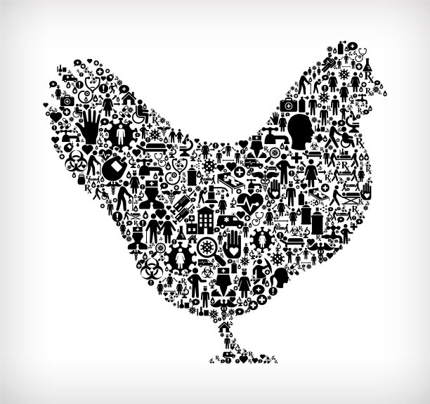 鸡流感冠状病毒图标模式图片下载