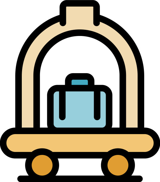 酒店行李车图标颜色轮廓图片下载