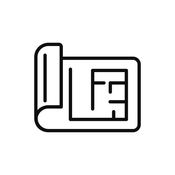 房子平面图线图标孤立的白色背景。蓝图线图标图片下载