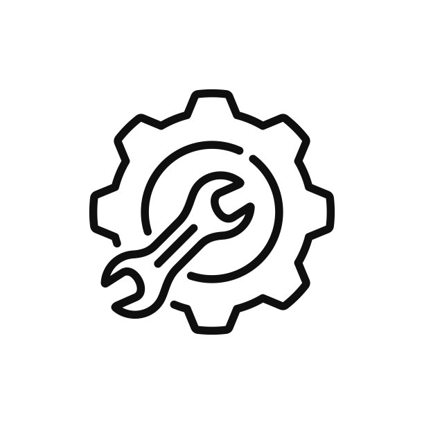 维护线图标隔离在白色背景上图片下载