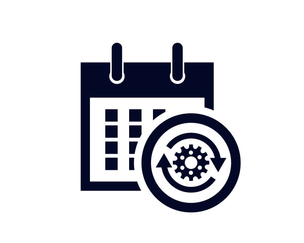 用旋转齿轮在一个圆圈中显示一个月的天数的日历图片下载