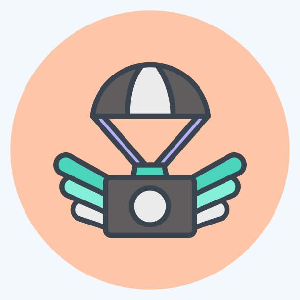 图标航空摄影。适合艺术符号。颜色风格交配。简单的设计可编辑。设计模板向量。简单的说明图片下载