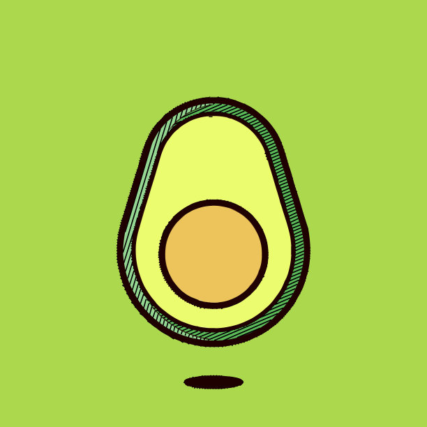 牛油果设计铅笔画插图图片下载