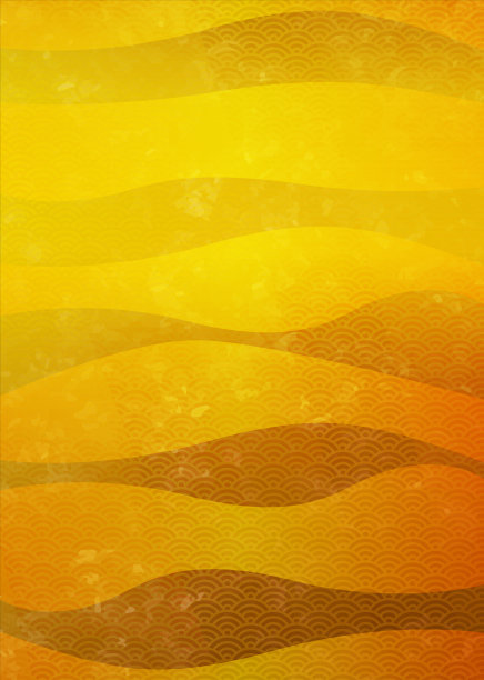 蓝色海浪模式。金色渐变背景插图。日本模式。图片下载