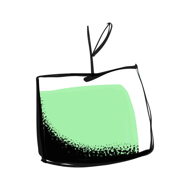 鲜果苹果水墨彩色插图图片下载