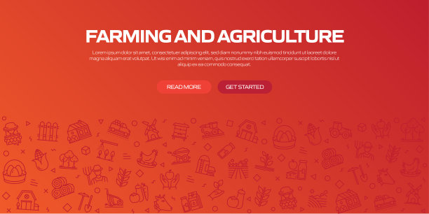 农业和农业相关的网页横幅与图案设计图片下载
