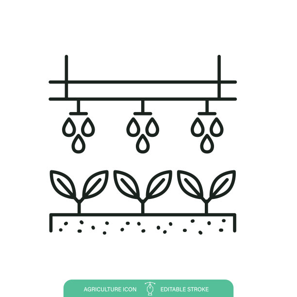 水培喷灌系统农业线图标在一个透明的背景图片下载