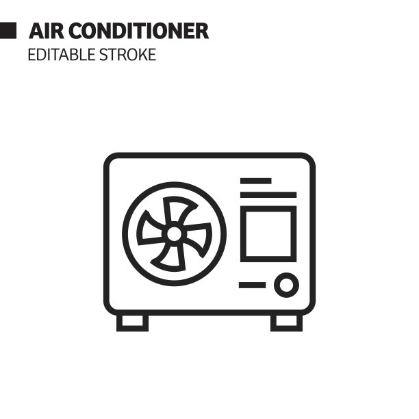 空调线图标，轮廓矢量符号插图。图片下载