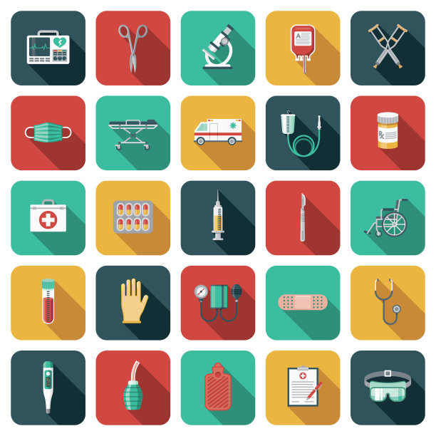 医疗用品图标套装图片下载