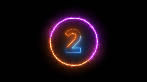 二号在深蓝色的霓虹灯下发光图片下载