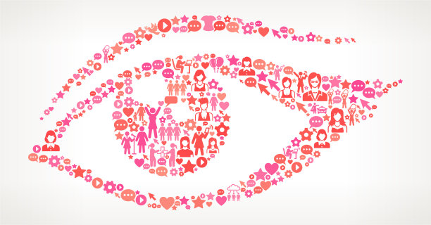 眼妇女权利和女孩图标模式图片下载