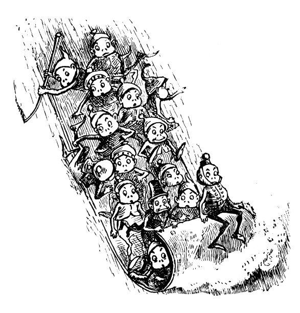 有趣的卡通人物的古董插图(“布朗尼”，1887年)图片下载