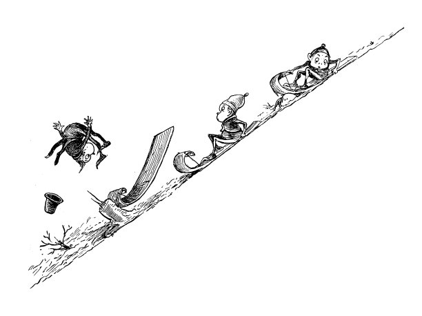 有趣的卡通人物的古董插图(“布朗尼”，1887年)图片下载