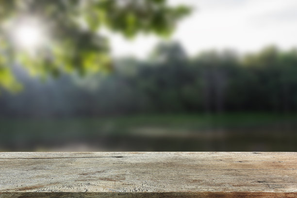 自然背景的复古木制桌面，用于产品展示图片下载