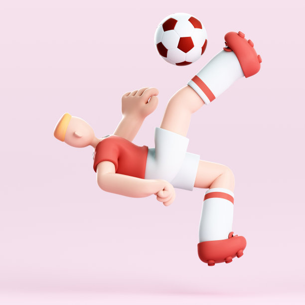 3D渲染可爱的足球运动员图片下载