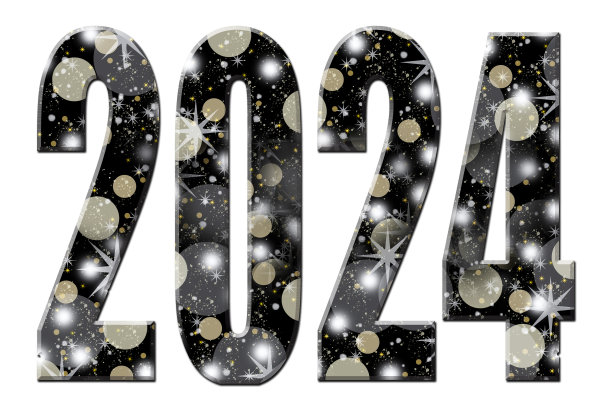 2024字体与雪花的透明度图片下载