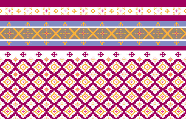 抽象几何图案和部落图案，运用当地的织物图案设计，设计灵感来源于土著部落。几何矢量图图片下载