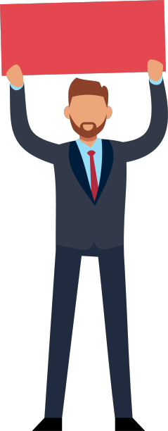 拿着空横幅的商人西装革履的男人图片下载