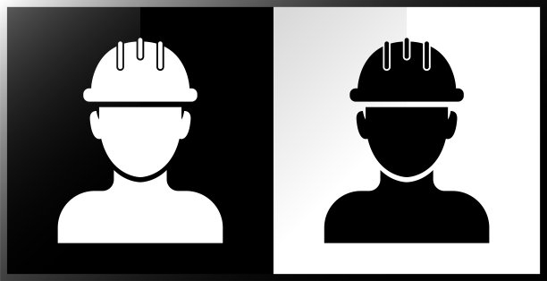 工人，建筑头盔图标。图片下载