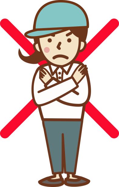 戴着帽子，摆着禁止姿势的女工人。图片下载