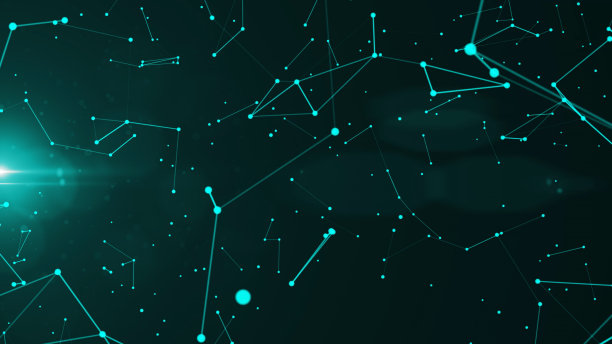 4k Plexus抽象技术未来网络与循环背景。图片下载