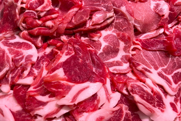 新鲜切片的生猪肉图片下载