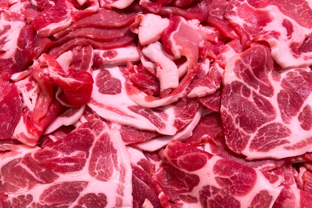 新鲜切片的生猪肉图片下载