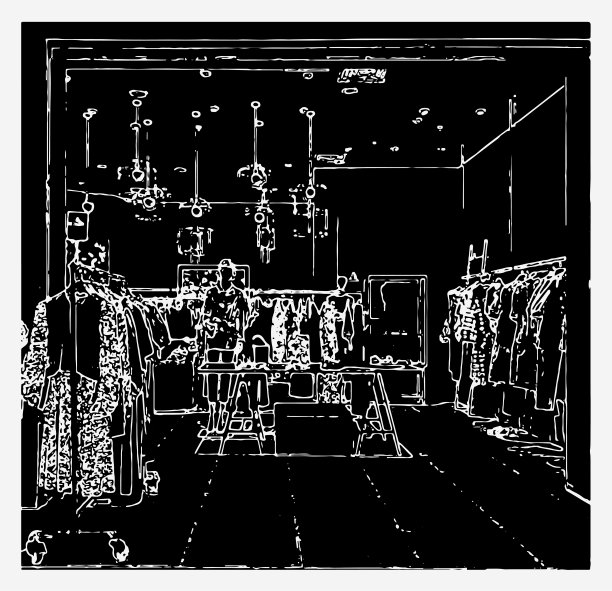 展示于商场服装店，抽象艺术木刻风格图案背景图片下载