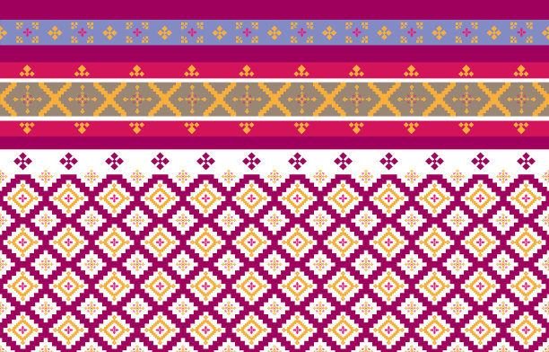 抽象几何图案和部落图案，运用当地的织物图案设计，设计灵感来源于土著部落。几何矢量图图片下载