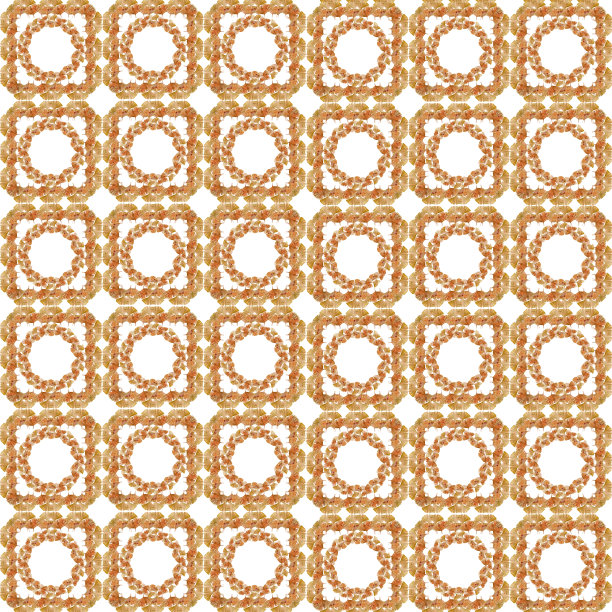 彩色水彩无缝图案与方形框架和银杏叶花环的图案，织物，壁纸，贴纸。在白色背景上突出显示的元素图片下载