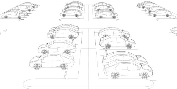 停车场的3D插图图片下载