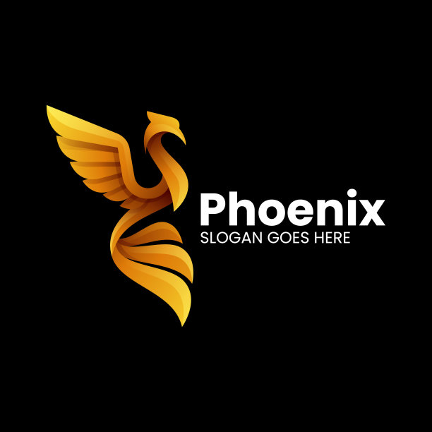矢量插图凤凰渐变彩色风格图片下载